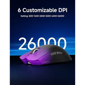 EWEADN S9 Pro Wireless Gaming Mouse Purple, Tri-Mode Connectivity, Bluetooth + 2.4GHz Wireless + USB-C Wired Gaming Mouse, Lightweight Ergonomic Gaming Mouse