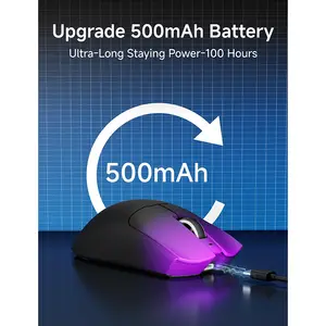 EWEADN S9 Pro Wireless Gaming Mouse Purple, Tri-Mode Connectivity, Bluetooth + 2.4GHz Wireless + USB-C Wired Gaming Mouse, Lightweight Ergonomic Gaming Mouse