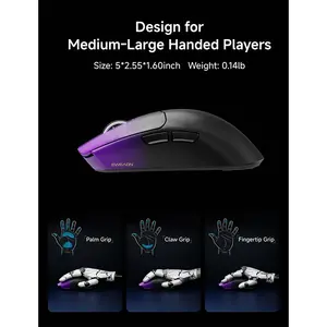 EWEADN S9 Pro Wireless Gaming Mouse Purple, Tri-Mode Connectivity, Bluetooth + 2.4GHz Wireless + USB-C Wired Gaming Mouse, Lightweight Ergonomic Gaming Mouse