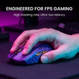EWEADN Z7 Wireless Gaming Mouse Purple, Dual-Mode Connectivity, Bluetooth + 2.4GHz Wireless Gaming Mouse, Lightweight Ergonomic Gaming Mouse
