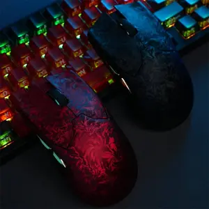 EWEADN Z7 Wireless Gaming Mouse Red, Dual-Mode Connectivity, Bluetooth + 2.4GHz Wireless Gaming Mouse, Lightweight Ergonomic Gaming Mouse