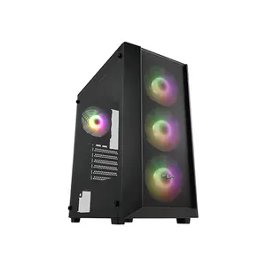 FSP CMT218 Gaming Case with 650W 80 PLUS Bronze Power Supply, Tempered Glass Mid-Tower Chassis, Integrated PSU Design, Gaming PC Case Bundle