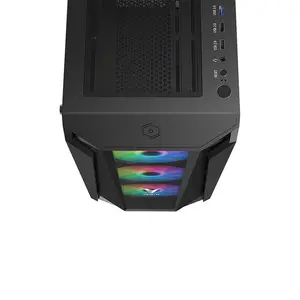 FSP VG15FE Gaming Case with 550W 80 PLUS Bronze Power Supply, High-Airflow Mid-Tower Gaming Chassis, Tempered Glass Design, Gaming PC Case Bundle