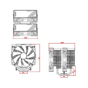 ID-COOLING FROZN A720 Black CPU Air Cooler, Dual Tower High Performance Cooling System with Advanced Heatpipe Architecture