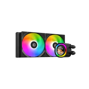 ID-COOLING FX240 LCD 240mm Liquid CPU Cooler, Dual Fan AIO Water Cooling System with Integrated LCD Display and ARGB Lighting