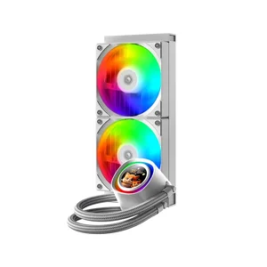 ID-COOLING FX240 LCD 240mm Liquid CPU Cooler, Dual Fan AIO Water Cooling System with Integrated LCD Display and ARGB Lighting