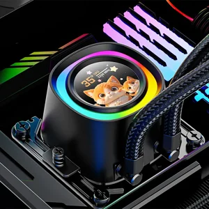ID-COOLING FX360 LCD 360mm Liquid CPU Cooler, Triple Fan AIO Water Cooling System with Integrated LCD Display and ARGB LightingFX360 LCD