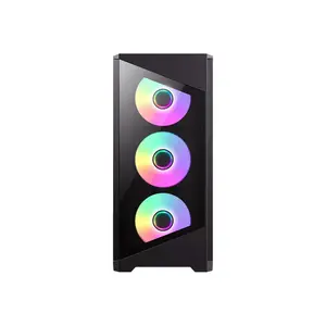 GameMax DESTROYER TGB Micro-ATX Gaming PC Case Black Edition, Tempered Glass Gaming Chassis, Compact High-Airflow Design, Performance Gaming PC Case