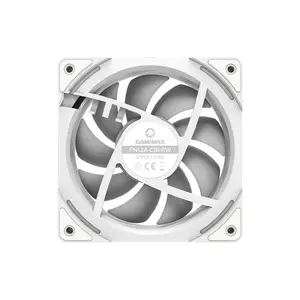 GameMax FN12A-C8I-RW Reverse 120mm ARGB Cooling Fan White Edition, PWM High-Airflow Fan Design, Reverse Blade Configuration, Addressable RGB PC Cooling Fan