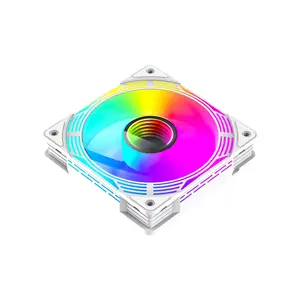 GameMax FN12A-C8I-RW Reverse 120mm ARGB Cooling Fan White Edition, PWM High-Airflow Fan Design, Reverse Blade Configuration, Addressable RGB PC Cooling Fan