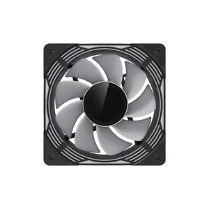 GameMax FN12A-C8I-R Reverse 120mm ARGB Cooling Fan Black Edition, PWM High-Airflow Fan Design, Reverse Blade Configuration, Addressable RGB PC Cooling Fan