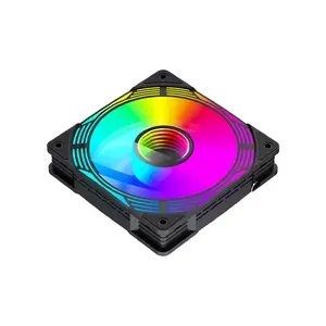GameMax FN12A-C8I-R Reverse 120mm ARGB Cooling Fan Black Edition, PWM High-Airflow Fan Design, Reverse Blade Configuration, Addressable RGB PC Cooling Fan