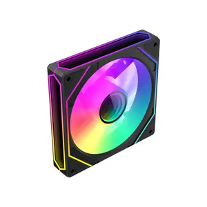 GameMax FN12A-S8I Reverse 120mm ARGB Cooling Fan Black Edition, PWM High-Airflow Fan Design, Reverse Blade Configuration, Addressable RGB PC Cooling Fan