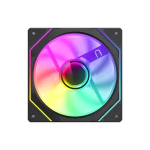 GameMax FN12A-S8I Reverse 120mm ARGB Cooling Fan Black Edition, PWM High-Airflow Fan Design, Reverse Blade Configuration, Addressable RGB PC Cooling Fan