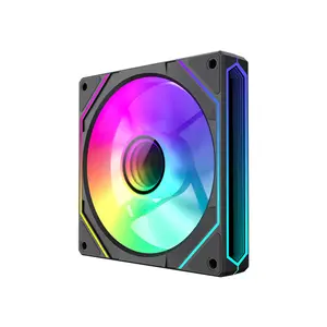 GameMax FN12A-S8I Reverse 120mm ARGB Cooling Fan Black Edition, PWM High-Airflow Fan Design, Reverse Blade Configuration, Addressable RGB PC Cooling Fan