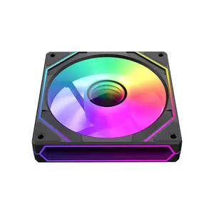 GameMax FN12A-S8I Reverse 120mm ARGB Cooling Fan Black Edition, PWM High-Airflow Fan Design, Reverse Blade Configuration, Addressable RGB PC Cooling Fan