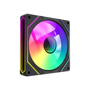 GameMax FN12A-S8I Reverse 120mm ARGB Cooling Fan Black Edition, PWM High-Airflow Fan Design, Reverse Blade Configuration, Addressable RGB PC Cooling Fan