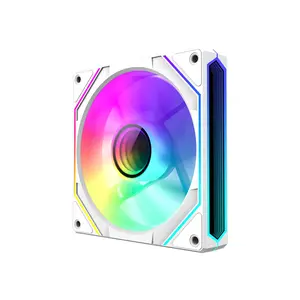 GameMax FN12A-S8I-RW Reverse 120mm ARGB Cooling Fan White Edition, PWM High-Airflow Fan Design, Reverse Blade Configuration, Addressable RGB PC Cooling Fan