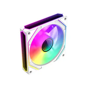 GameMax FN12A-S8I-RW Reverse 120mm ARGB Cooling Fan White Edition, PWM High-Airflow Fan Design, Reverse Blade Configuration, Addressable RGB PC Cooling Fan