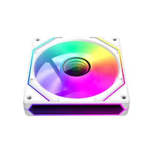 GameMax FN12A-S8I-RW Reverse 120mm ARGB Cooling Fan White Edition, PWM High-Airflow Fan Design, Reverse Blade Configuration, Addressable RGB PC Cooling Fan