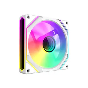 GameMax FN12A-S8I-RW Reverse 120mm ARGB Cooling Fan White Edition, PWM High-Airflow Fan Design, Reverse Blade Configuration, Addressable RGB PC Cooling Fan