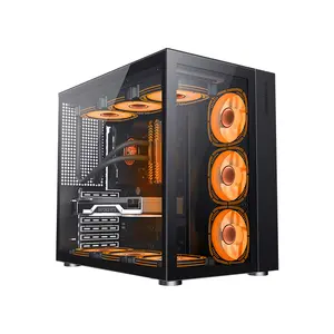 GameMax INFINITY Black ATX Mid Tower RGB Gaming PC Case, Tempered Glass RGB Chassis, High-Airflow Design, Showcase Gaming and Performance PC Case