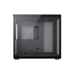GameMax INFINITY Black ATX Mid Tower RGB Gaming PC Case, Tempered Glass RGB Chassis, High-Airflow Design, Showcase Gaming and Performance PC Case