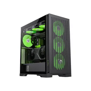 GameMax LEADER 2 BK Mid Tower Gaming PC Case Black Edition, Tempered Glass Gaming Chassis, High-Airflow Design, Premium Gaming and Performance PC Case