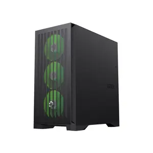 GameMax LEADER 2 BK Mid Tower Gaming PC Case Black Edition, Tempered Glass Gaming Chassis, High-Airflow Design, Premium Gaming and Performance PC Case