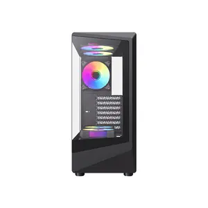 GameMax VISTA COC AB ATX Mid Tower Panoramic Gaming PC Case, Tempered Glass Full-View Chassis, Showcase Design, High-Airflow Gaming and Performance PC Case