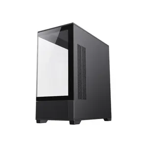 GameMax VISTA MB Black Micro-ATX Glass View Gaming PC Case, Panoramic Tempered Glass Chassis, Full-View Showcase Design, Compact Gaming and Performance PC Case