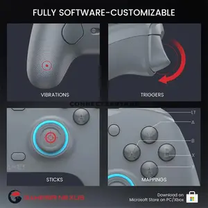 GameSir G7 SE Sporty Gray Wired Gaming Controller for Xbox Series X|S, Xbox One & PC, Anti-Drift Hall Effect Sticks, Hall Effect Analog Triggers, 2 Mappable Quick-Latch Back Buttons, Magnetic Swappable Faceplate, 3.5mm Audio Jack, 4 Rumble Motors 