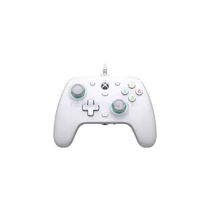 GameSir G7 SE White Wired Gaming Controller for Xbox Series X|S, Xbox One & PC, Anti-Drift Hall Effect Sticks, Hall Effect Analog Triggers, 2 Mappable Quick-Latch Back Buttons, Magnetic Swappable Faceplate, 3.5mm Audio Jack, 4 Rumble Motors 