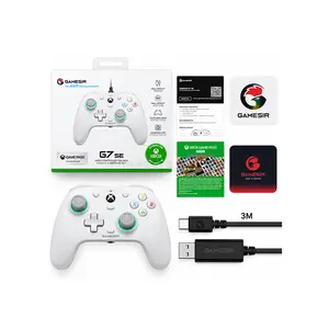 GameSir G7 SE White Wired Gaming Controller for Xbox Series X|S, Xbox One & PC, Anti-Drift Hall Effect Sticks, Hall Effect Analog Triggers, 2 Mappable Quick-Latch Back Buttons, Magnetic Swappable Faceplate, 3.5mm Audio Jack, 4 Rumble Motors 