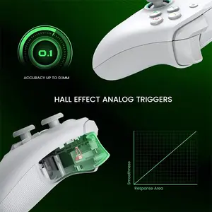GameSir G7 SE White Wired Gaming Controller for Xbox Series X|S, Xbox One & PC, Anti-Drift Hall Effect Sticks, Hall Effect Analog Triggers, 2 Mappable Quick-Latch Back Buttons, Magnetic Swappable Faceplate, 3.5mm Audio Jack, 4 Rumble Motors 