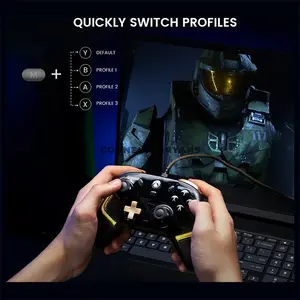 GameSir Kaleid Flux Transparent RGB Wired Gaming Controller for Xbox Series X|S, Xbox One & PC, Anti-Drift Hall Effect Sticks, Hall Effect Analog Triggers, Membrane ABXY Buttons, 2 Mappable Back Buttons, 4 Rumble Motors, Customizable RGB Lighting 