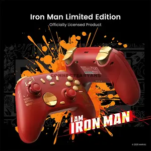 GameSir Nova 2 Lite Iron Man Limited Edition Wireless Multiplatform Controller, Marvel Licensed, Hall Effect Sticks & Triggers, 1000Hz Polling Rate, Mechanical Circular D-Pad, Trigger Stops, 2 Macro Back Buttons, Bluetooth / 2.4GHz / USB-C