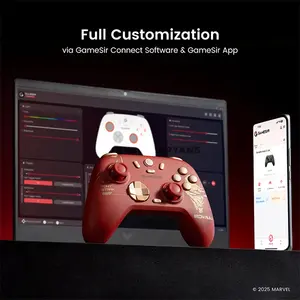 GameSir Nova 2 Lite Iron Man Limited Edition Wireless Multiplatform Controller, Marvel Licensed, Hall Effect Sticks & Triggers, 1000Hz Polling Rate, Mechanical Circular D-Pad, Trigger Stops, 2 Macro Back Buttons, Bluetooth / 2.4GHz / USB-C