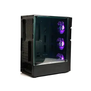 GFURY Edge GF 2200 Black Gaming Case, Tempered Glass Mid-Tower Chassis, High-Airflow Front Panel Design, Spacious Gaming PC Case for Performance Builds
