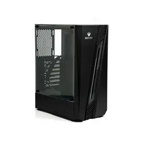 GFURY FIRE GF 120 Black Gaming Case, Tempered Glass Mid-Tower Chassis, Optimized Airflow Design, Compact Gaming PC Case for Modern Hardware Builds