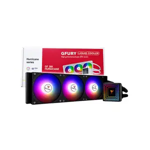 GFURY GF 360 Hurrican 360mm ARGB Liquid CPU Cooler, Black Edition, Triple Fan AIO Water Cooling System with Addressable RGB Lighting