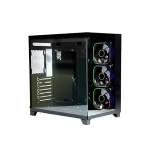 GFURY Mighty GF 300 Black Gaming Case, Tempered Glass Mid-Tower Chassis, Optimized High-Airflow Cooling Layout, Performance Gaming PC Case