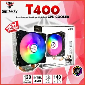 GFURY GF T400 CoolStorm ARGB CPU Air Cooler, Tower Heatsink Design, Direct Contact Heatpipe Technology, Addressable RGB Fan, High-Performance CPU Cooling Solution