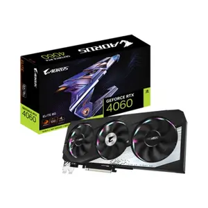 GIGABYTE AORUS GeForce RTX 4060 ELITE 8G Graphics Card, 8GB GDDR6, 3072 CUDA Cores, 2640MHz Boost Clock, WINDFORCE Triple-Fan Cooling, PCIe 4.0 Graphics Card