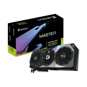 GIGABYTE AORUS GeForce RTX 4080 MASTER 16G Graphics Card, 16GB GDDR6X, 9728 CUDA Cores, 2550MHz Boost Clock, WINDFORCE Triple-Fan Cooling, PCIe 4.0 Graphics Card