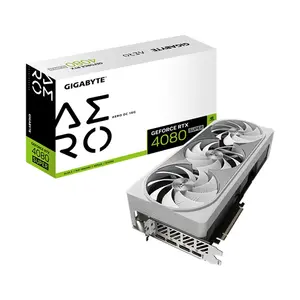 GIGABYTE GeForce RTX 4080 SUPER AERO OC 16G Graphics Card, 16GB GDDR6X, 10240 CUDA Cores, 2595MHz Boost Clock, WINDFORCE Triple-Fan Cooling, PCIe 4.0 Graphics Card