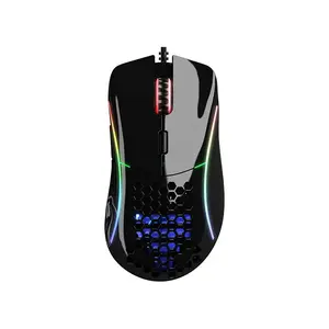 Glorious Model D Glossy RGB Ergonomic Gaming Mouse Black Edition, Ultra-Lightweight Honeycomb Shell Design, RGB Lighting Effects, Competitive Esports Gaming Mouse