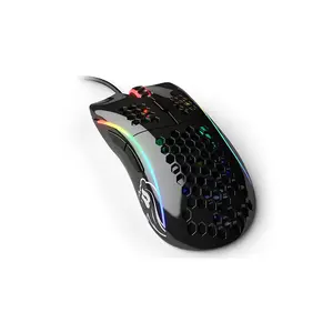 Glorious Model D Glossy RGB Ergonomic Gaming Mouse Black Edition, Ultra-Lightweight Honeycomb Shell Design, RGB Lighting Effects, Competitive Esports Gaming Mouse
