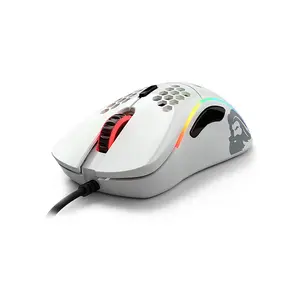 Glorious Model D Glossy RGB Ergonomic Gaming Mouse White Edition, Ultra-Lightweight Honeycomb Shell Design, RGB Lighting Effects, Competitive Esports Gaming Mouse