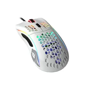Glorious Model D Glossy RGB Ergonomic Gaming Mouse White Edition, Ultra-Lightweight Honeycomb Shell Design, RGB Lighting Effects, Competitive Esports Gaming Mouse